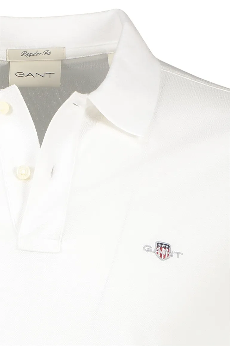 polo Gant wit effen katoen normale fit