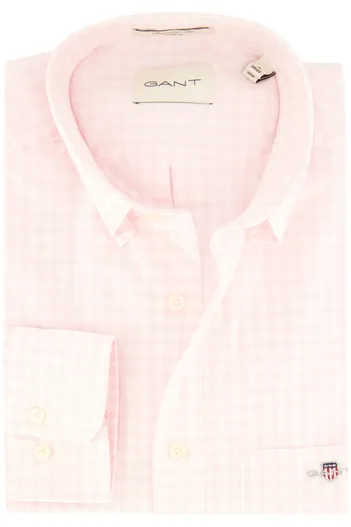 Gant Gant overhemd roze geruit button-down katoen