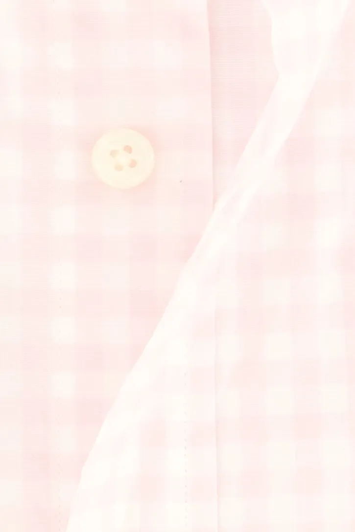 katoenen Gant overhemd roze geruit button-down normale fit