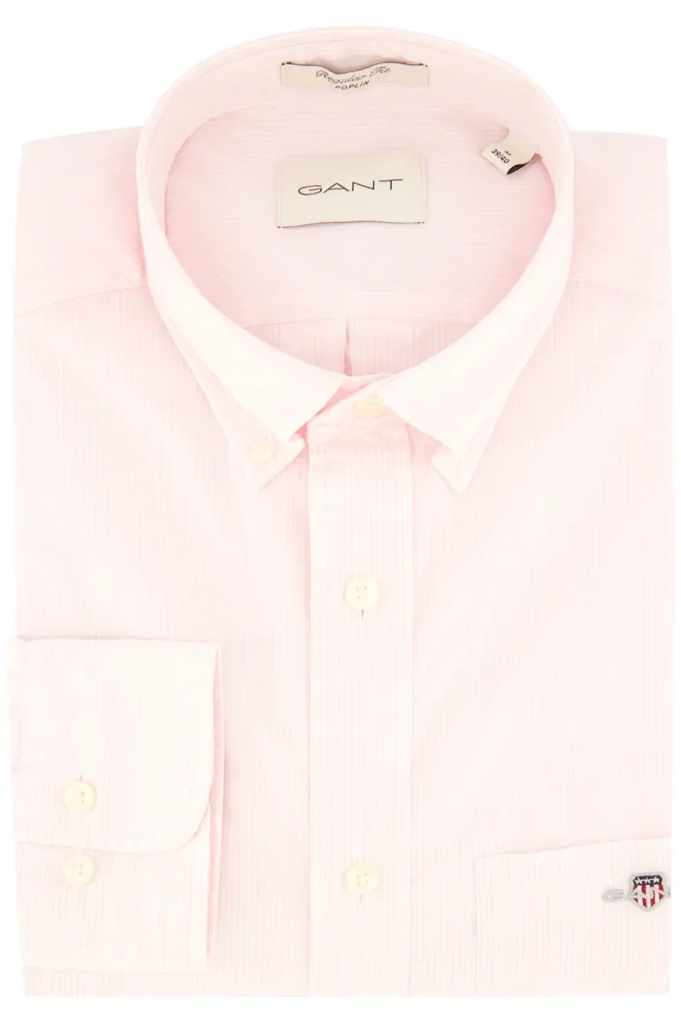 Gant overhemd roze gestreept button-down katoen normale fit