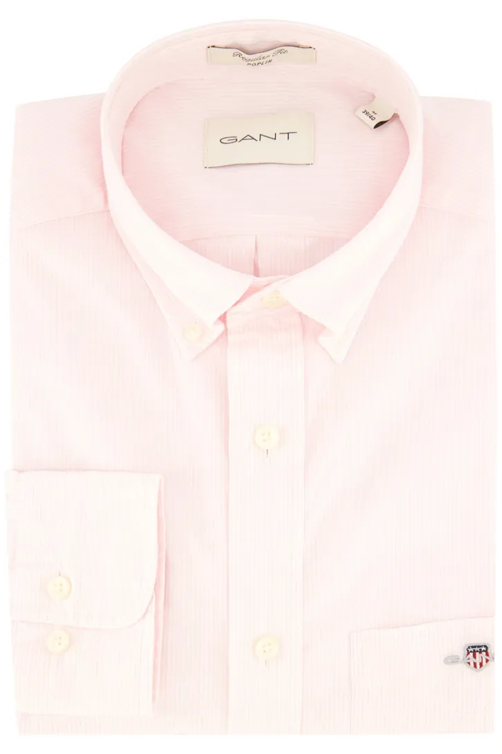 katoenen Gant overhemd roze gestreept normale fit