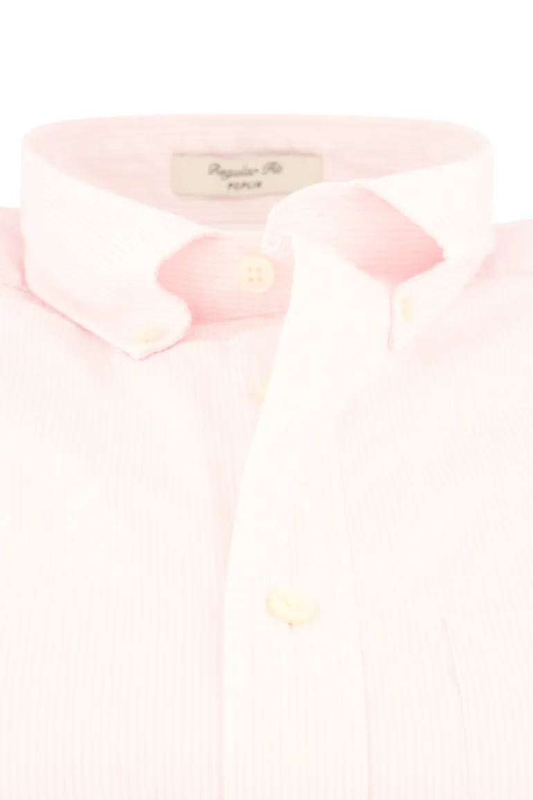 Gant overhemd roze gestreept button-down katoen normale fit