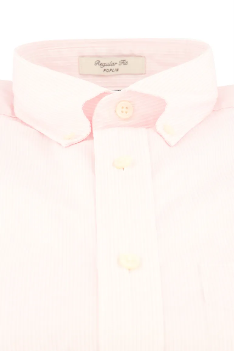 Gant overhemd roze gestreept button-down katoen normale fit