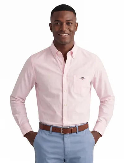 Gant katoenen Gant overhemd roze gestreept normale fit