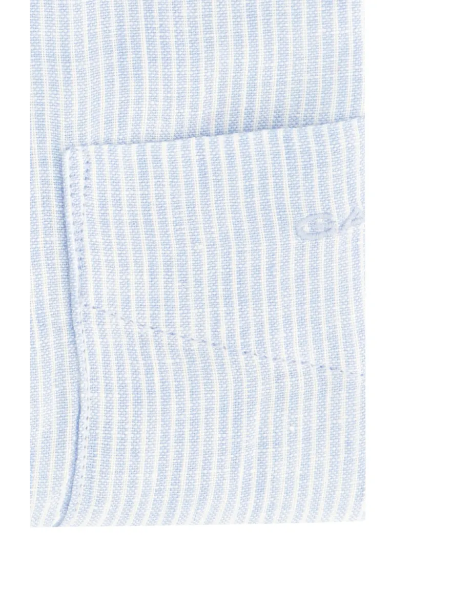Gant overhemd blauw gestreept linnen