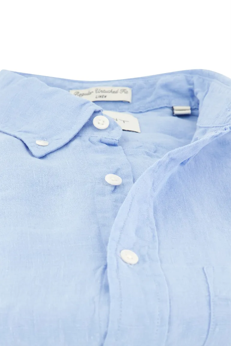 Gant overhemd blauw linnen button-down