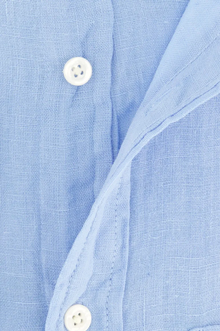 Gant overhemd blauw linnen button-down