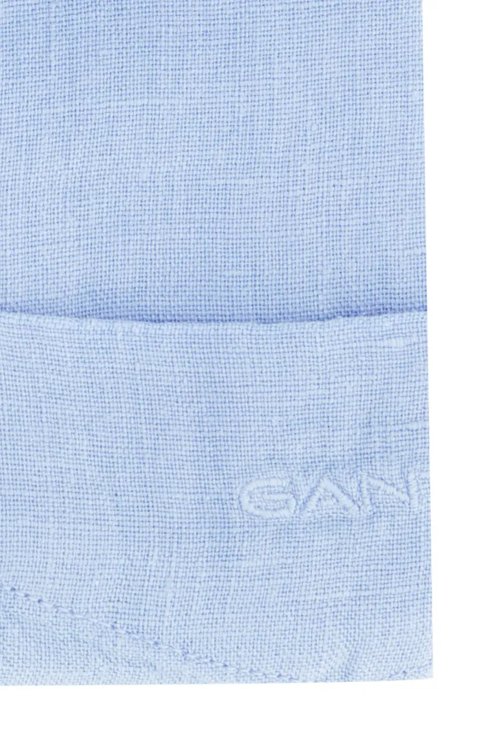 linnen Gant overhemd blauw button-down normale fit