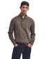 Trui Barbour half zip bruin gemêleerd wol