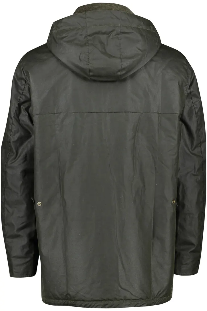 katoenen Barbour waxjas donkergroen normale fit
