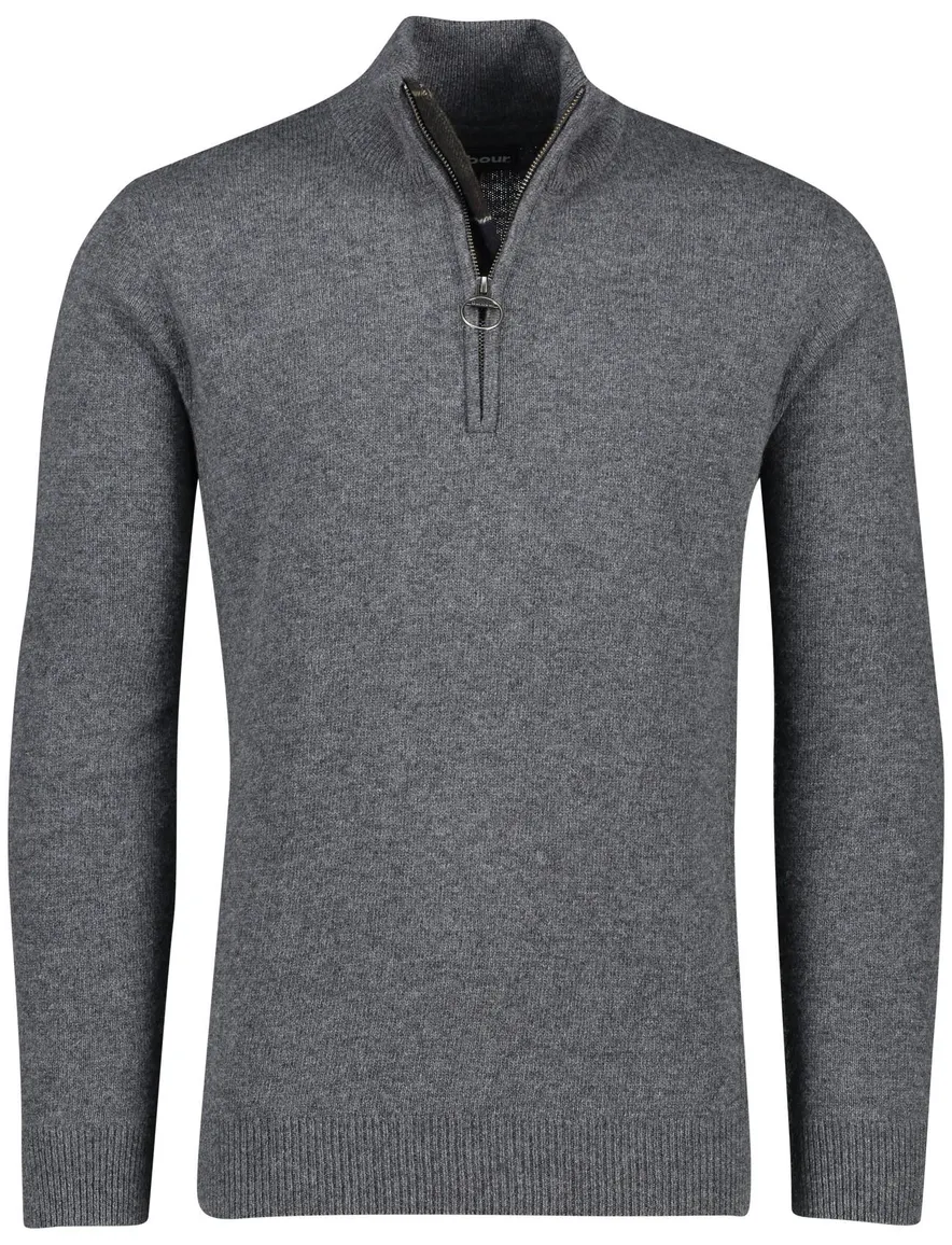 Barbour Holden half zip trui grijs gemêleerd