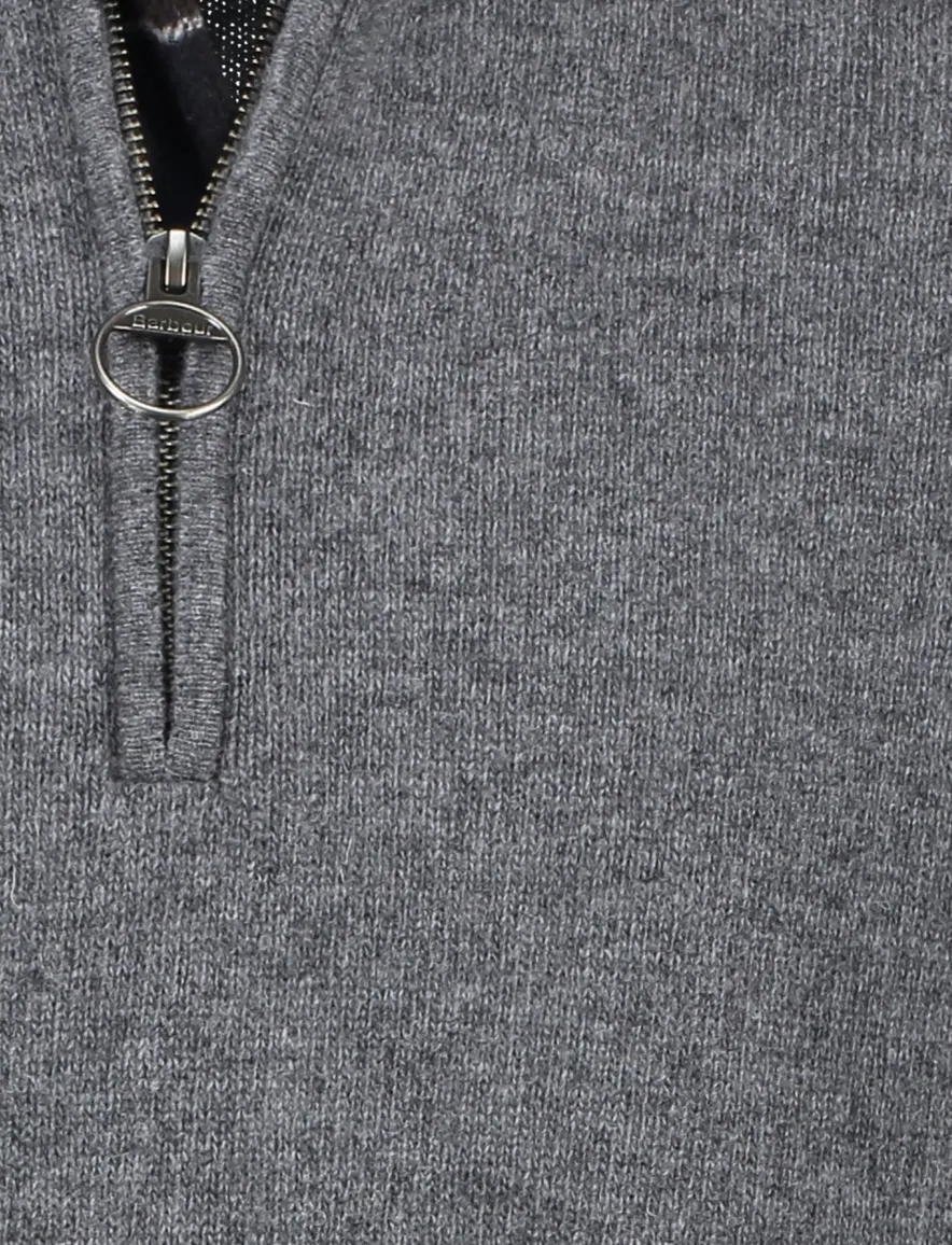 Barbour Holden half zip trui grijs gemêleerd
