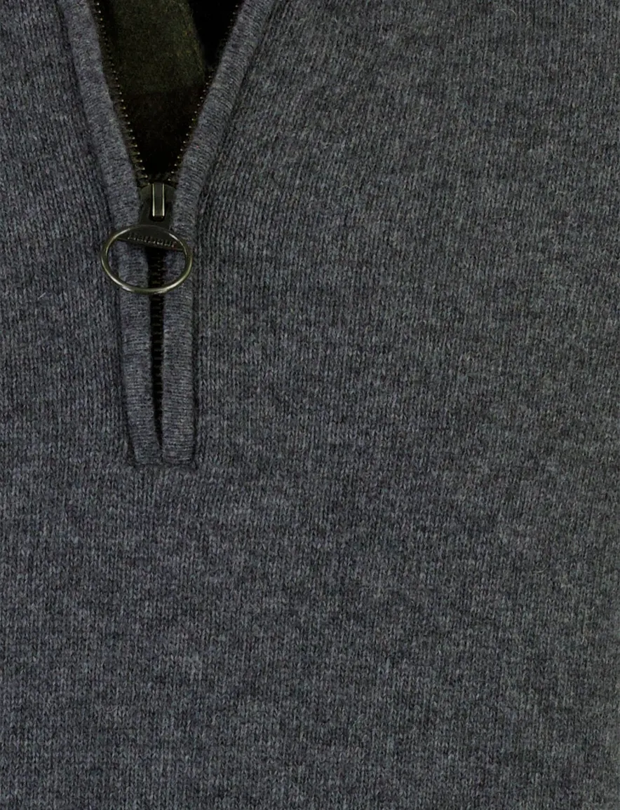Barbour Holden half zip trui grijs gemêleerd