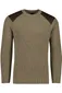 wollen Barbour trui effen khaki normale fit