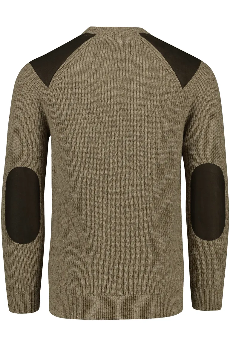 Barbour trui effen bruin wol normale fit