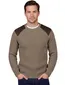 wollen Barbour trui effen khaki normale fit
