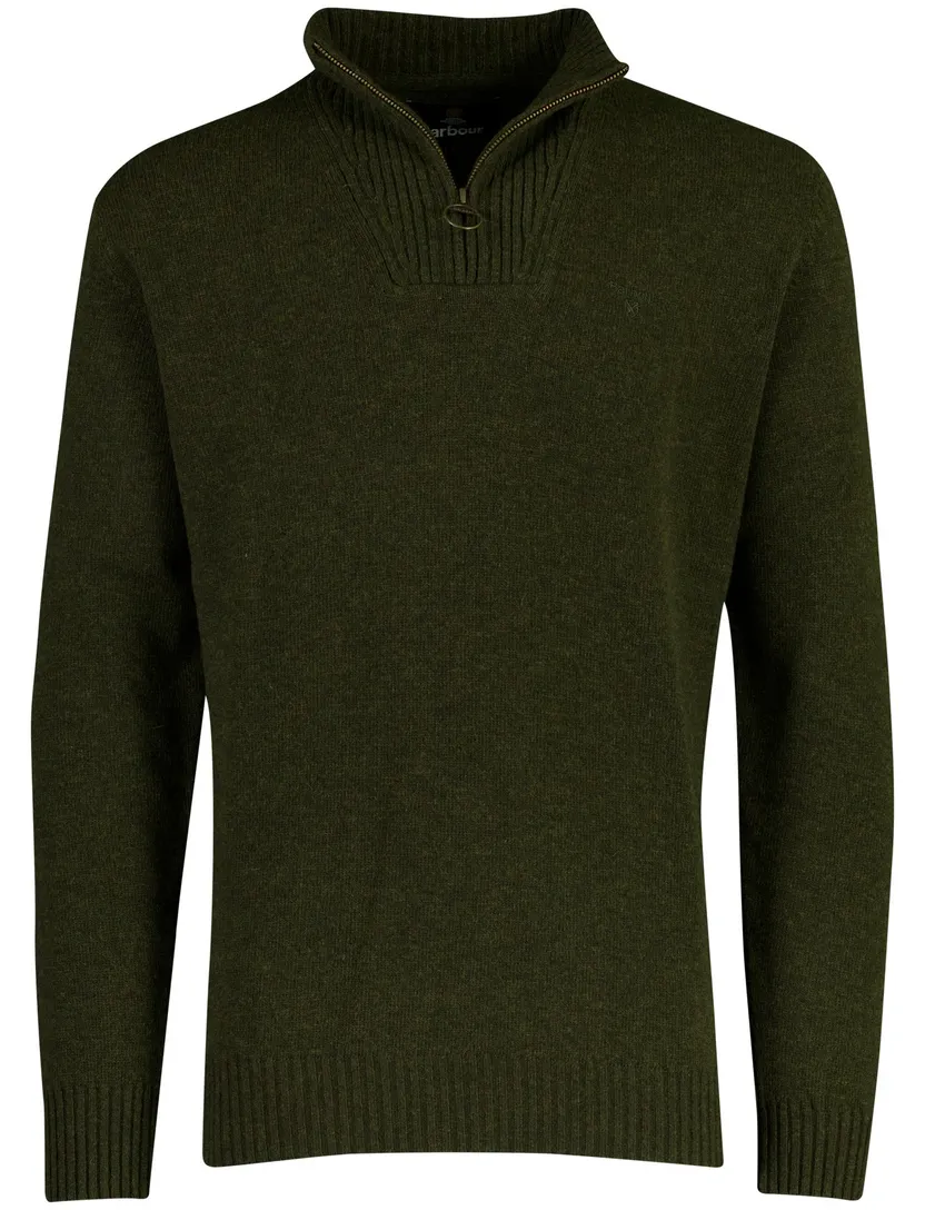 Trui Barbour half zip donkergroen gemêleerd