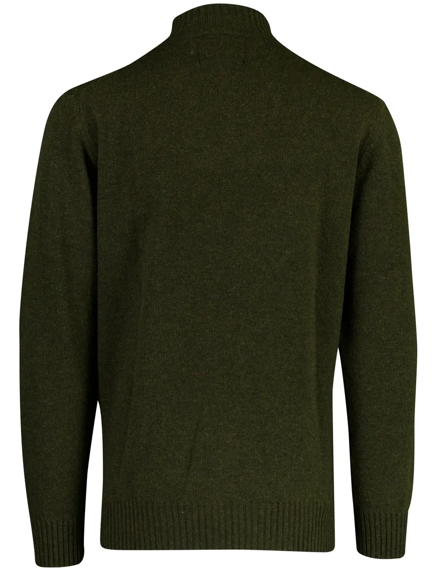Barbour half zip trui donkergroen gemêleerd