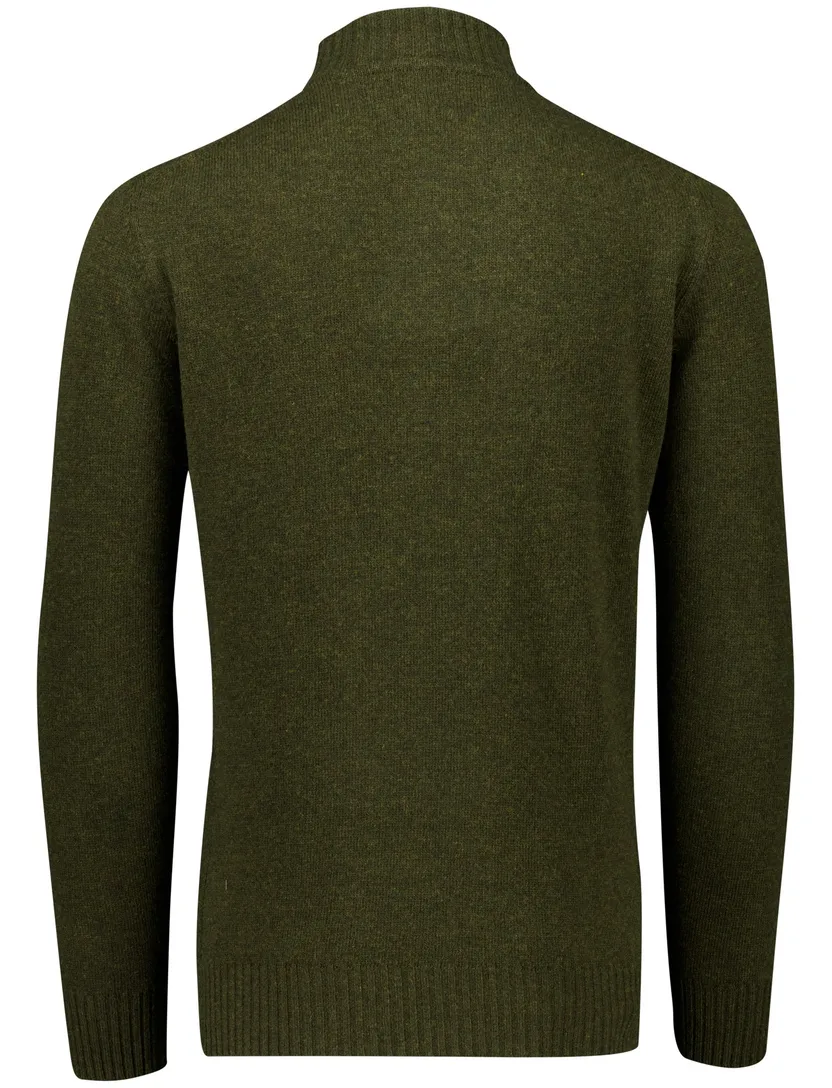 Gebreide halfzip trui Barbour groen lamswol