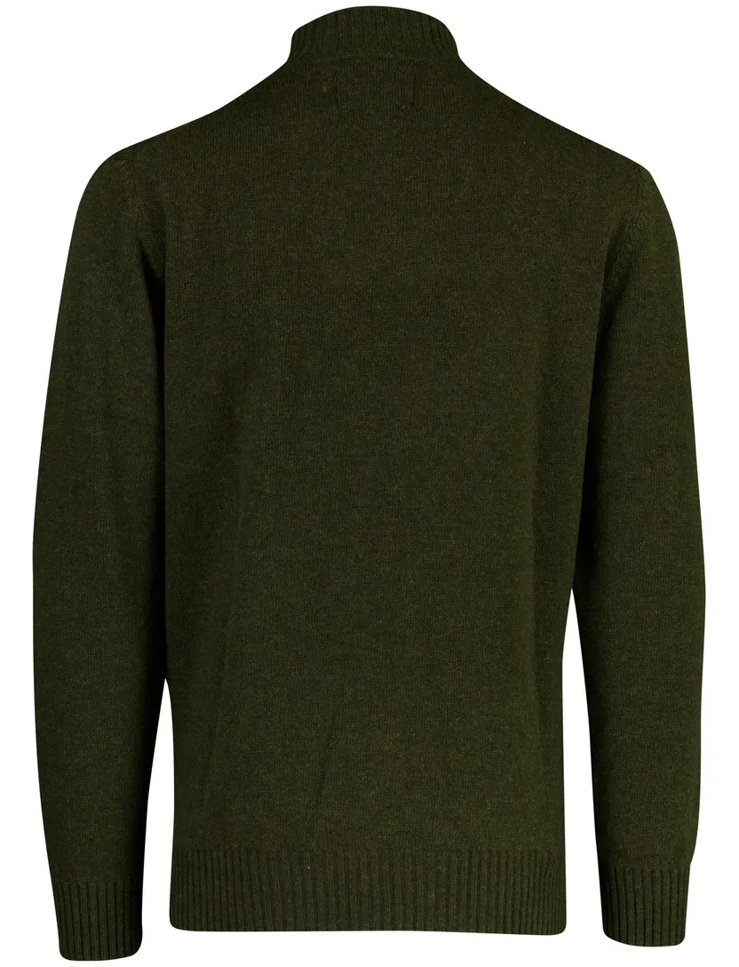 Trui Barbour half zip donkergroen gemêleerd