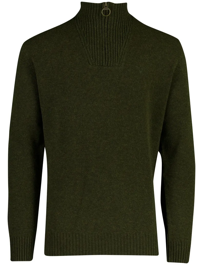Trui Barbour half zip donkergroen gemêleerd