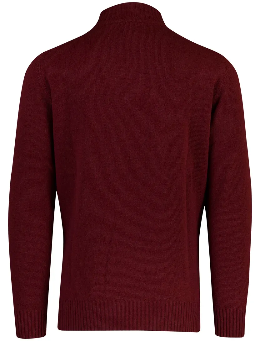 Trui Barbour half zip bordeaux wol