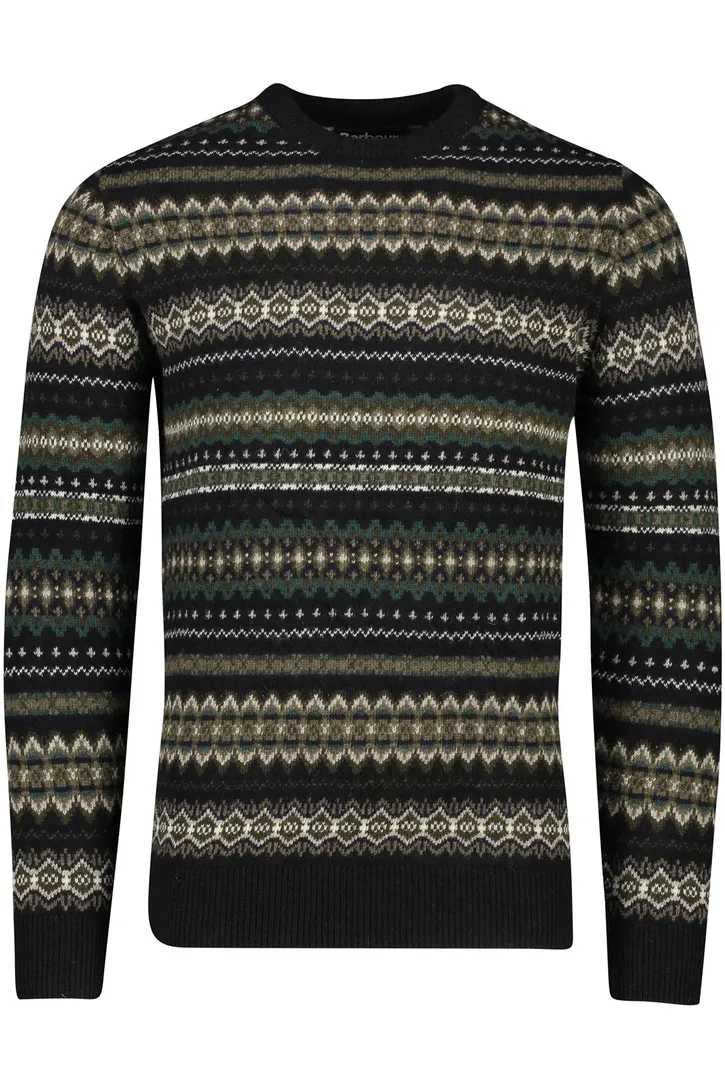 Barbour trui antraciet geprint 100% wol
