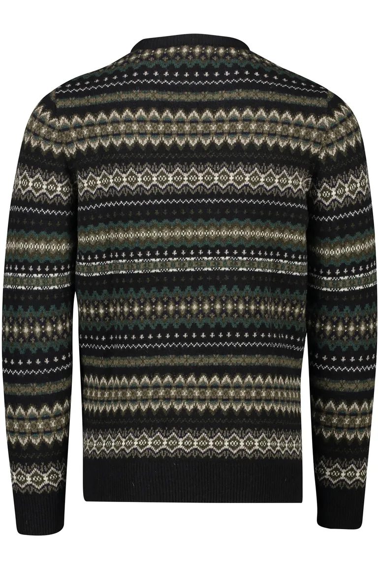 Barbour trui antraciet geprint wol