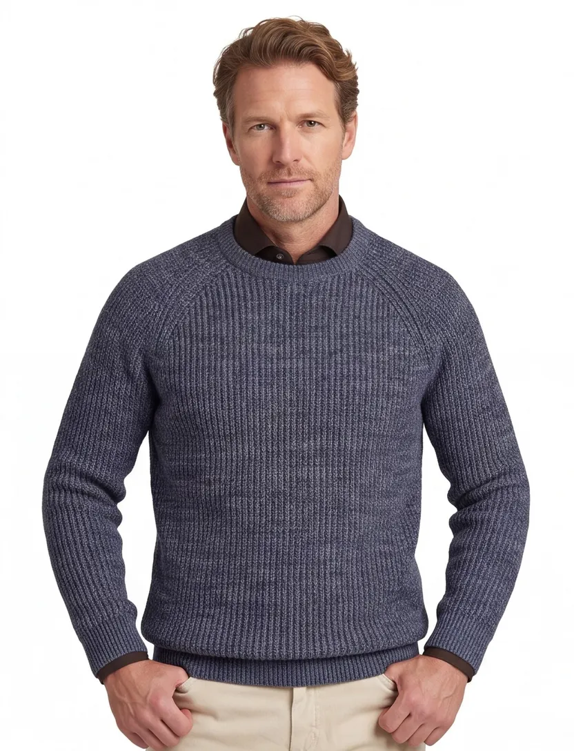 Normale fit Barbour trui blauw gemeleerd normale fit
