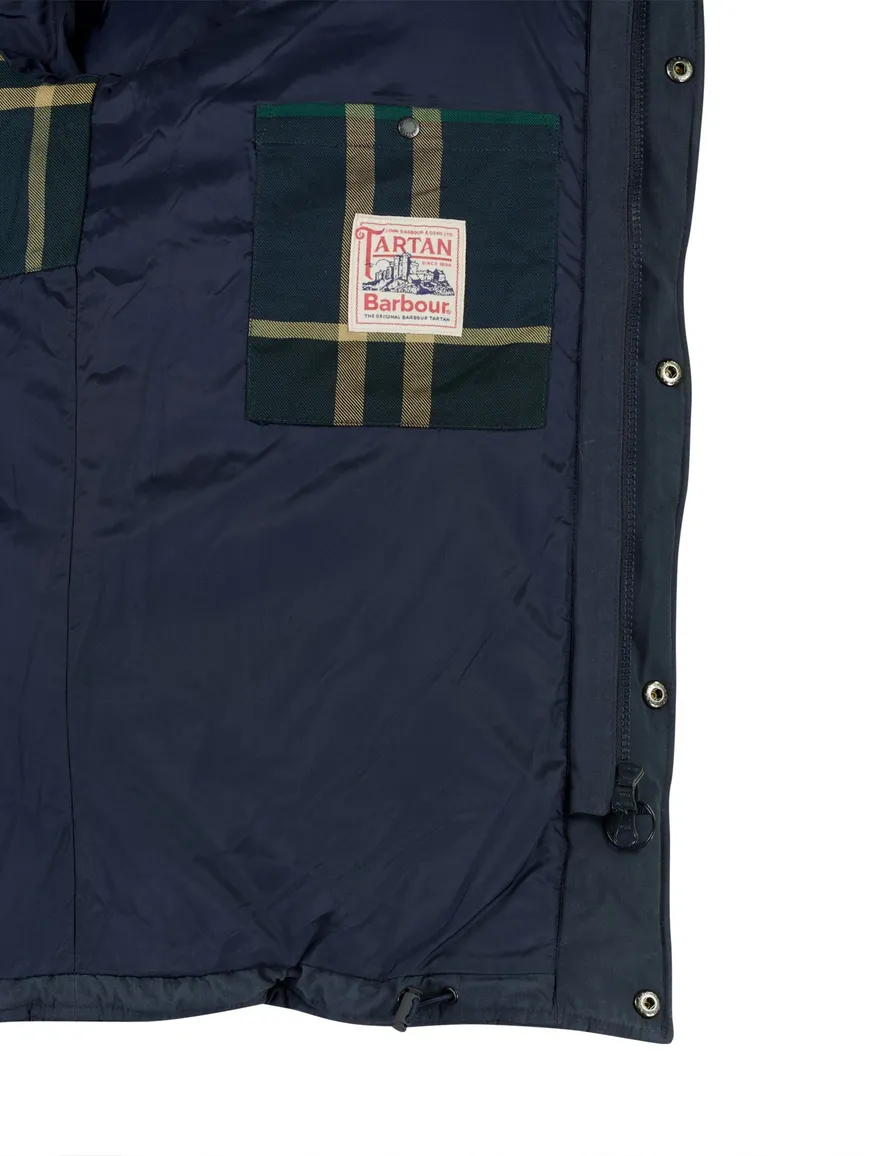 Barbour gevoerde jas donkerblauw