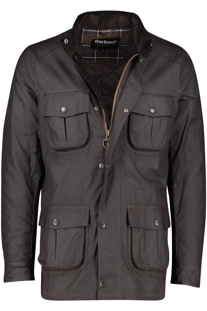 Normale Fit Barbour waxjas bruin katoen