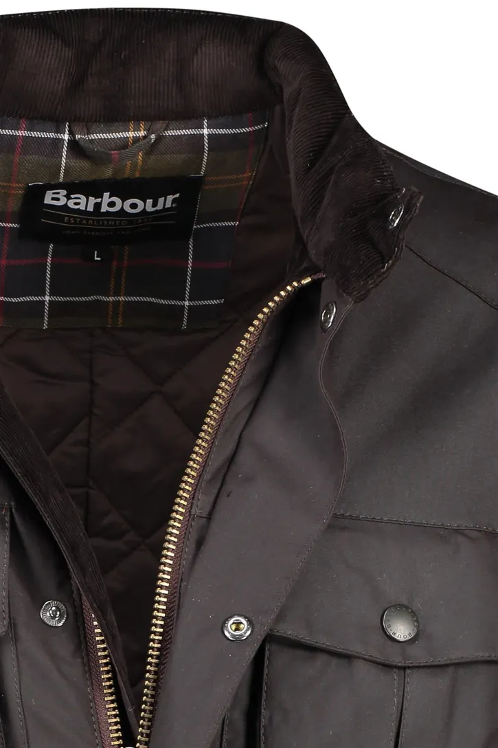 Normale Fit Barbour waxjas bruin katoen