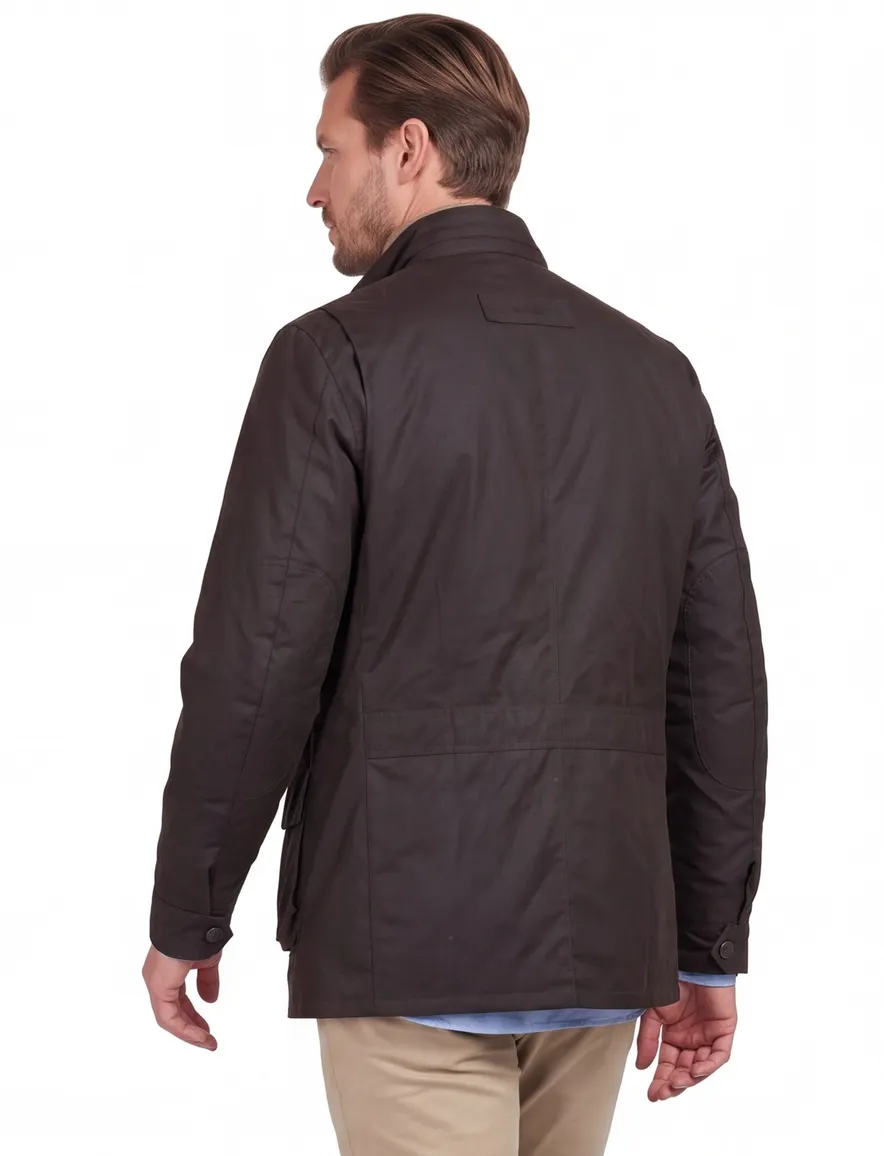 Barbour waxjas bruin uni katoen Normale Fit
