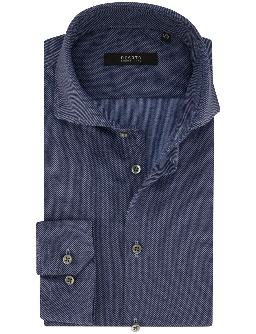 Luxury Line Desoto overhemd blauw stretch