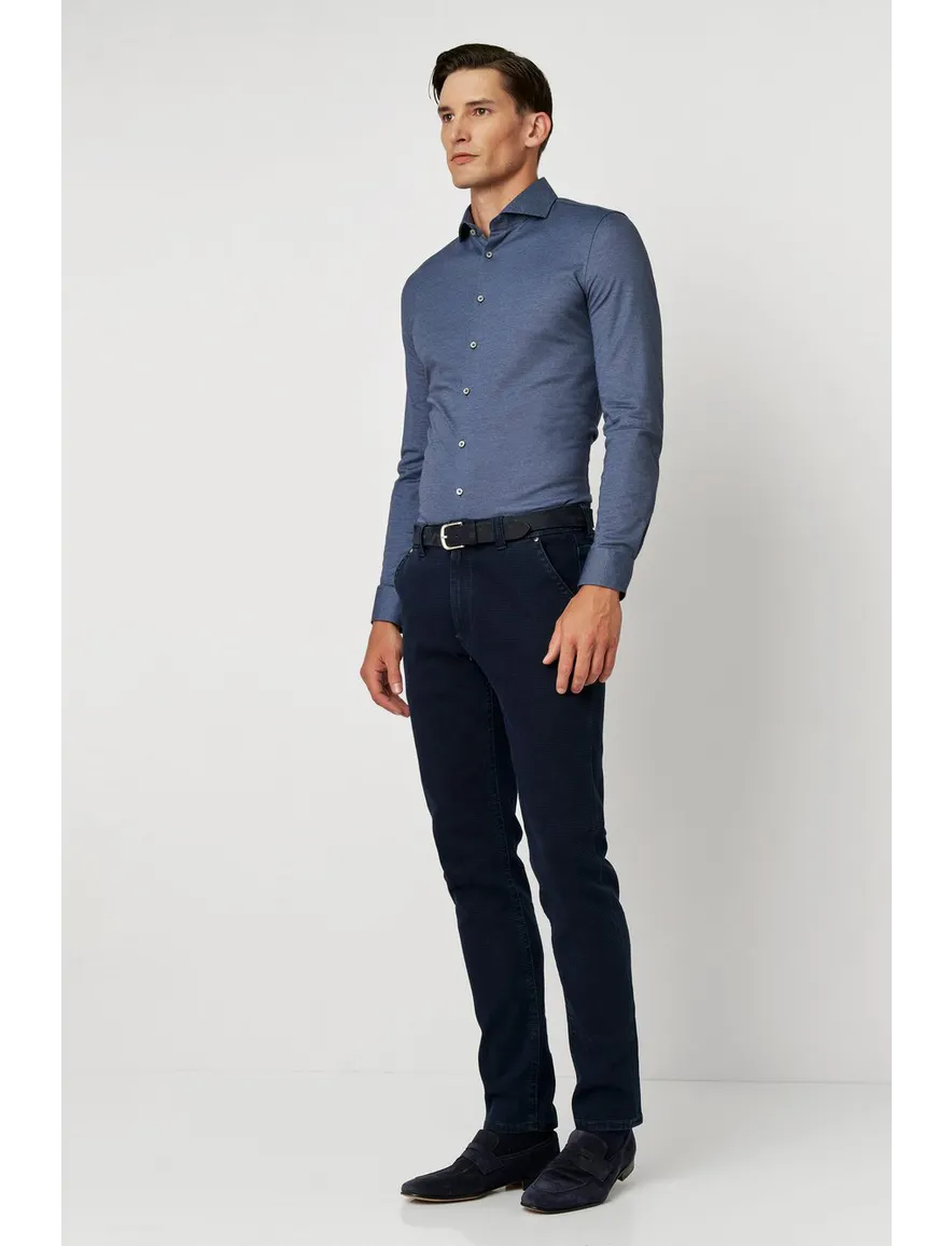 Luxury Line Desoto overhemd blauw stretch