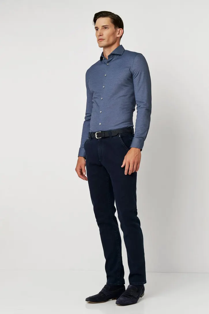 Overhemd Desoto Luxury blauw stretch