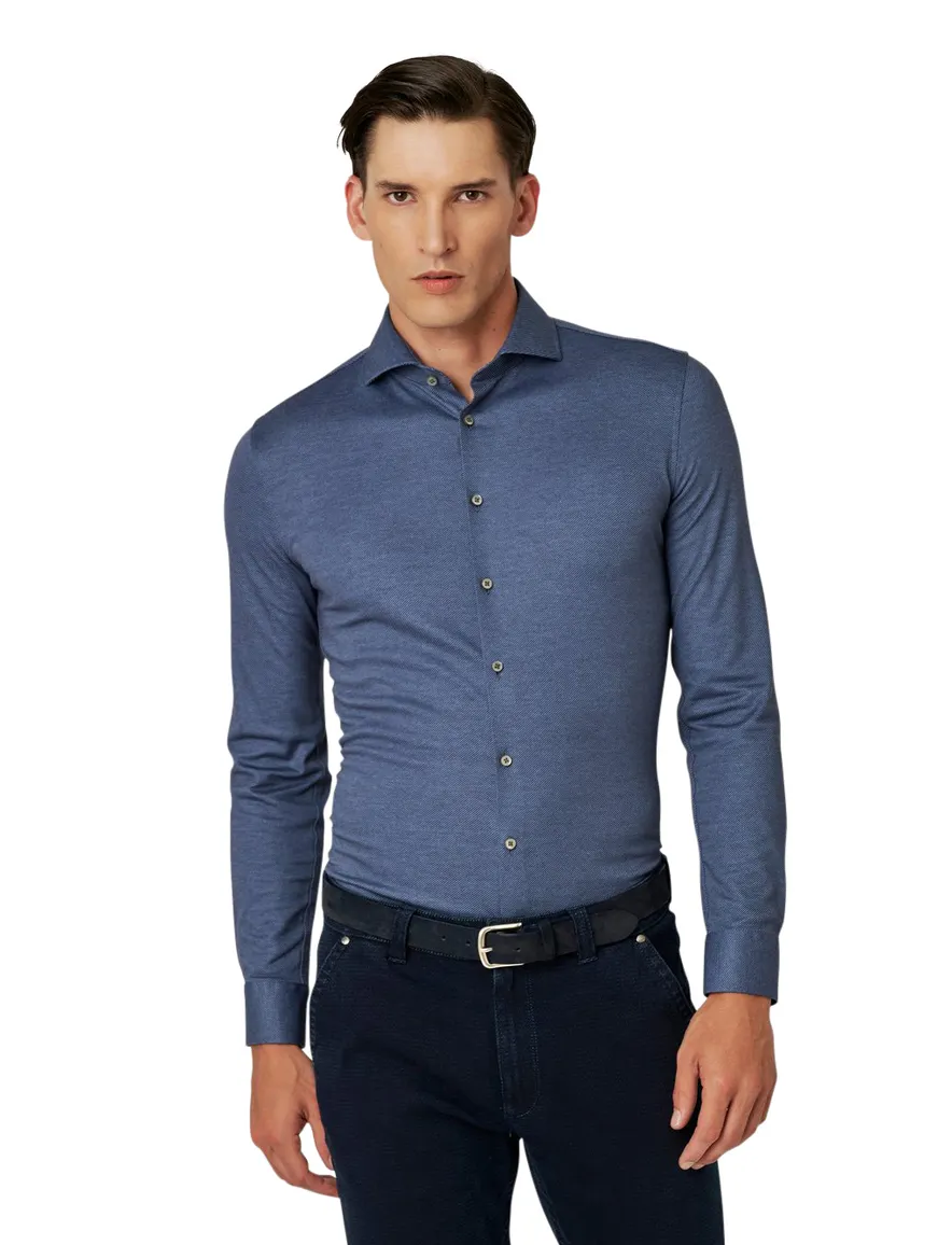 Luxury Line Desoto overhemd blauw stretch