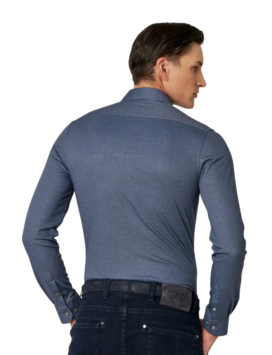 Luxury Line Desoto overhemd blauw stretch