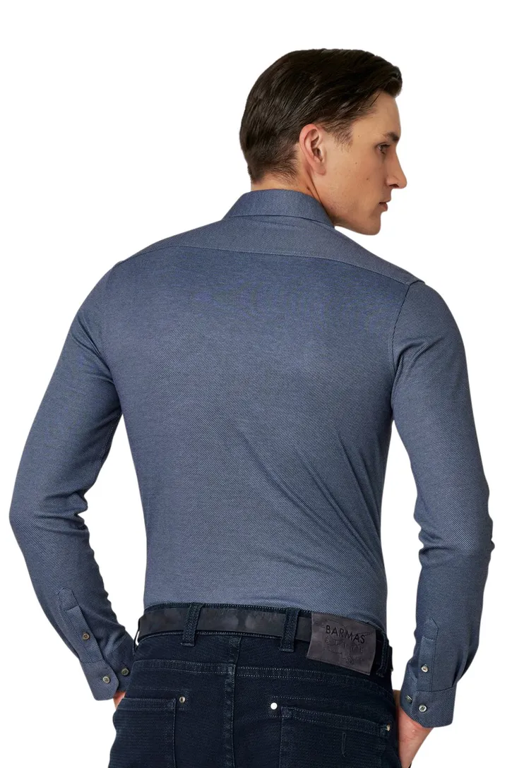 Overhemd Desoto Luxury blauw stretch