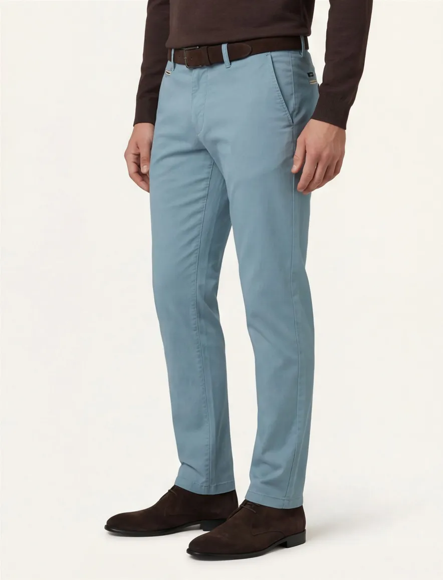 Gardeur Pantalon effen blauw normale fit