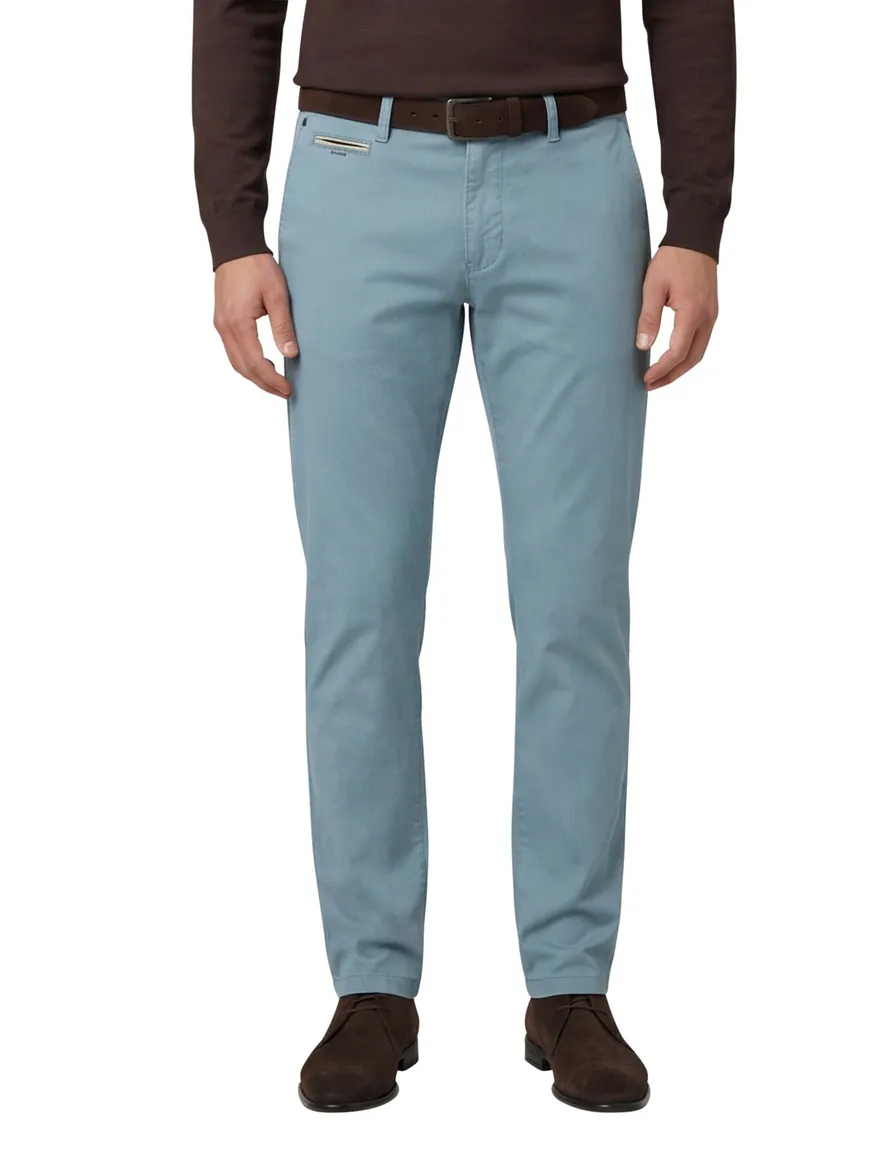Gardeur Pantalon effen blauw normale fit