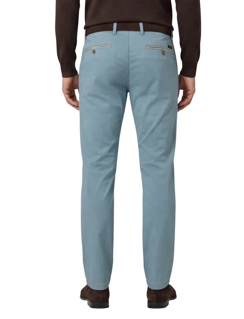 katoenen Gardeur Pantalon effen blauw normale fit