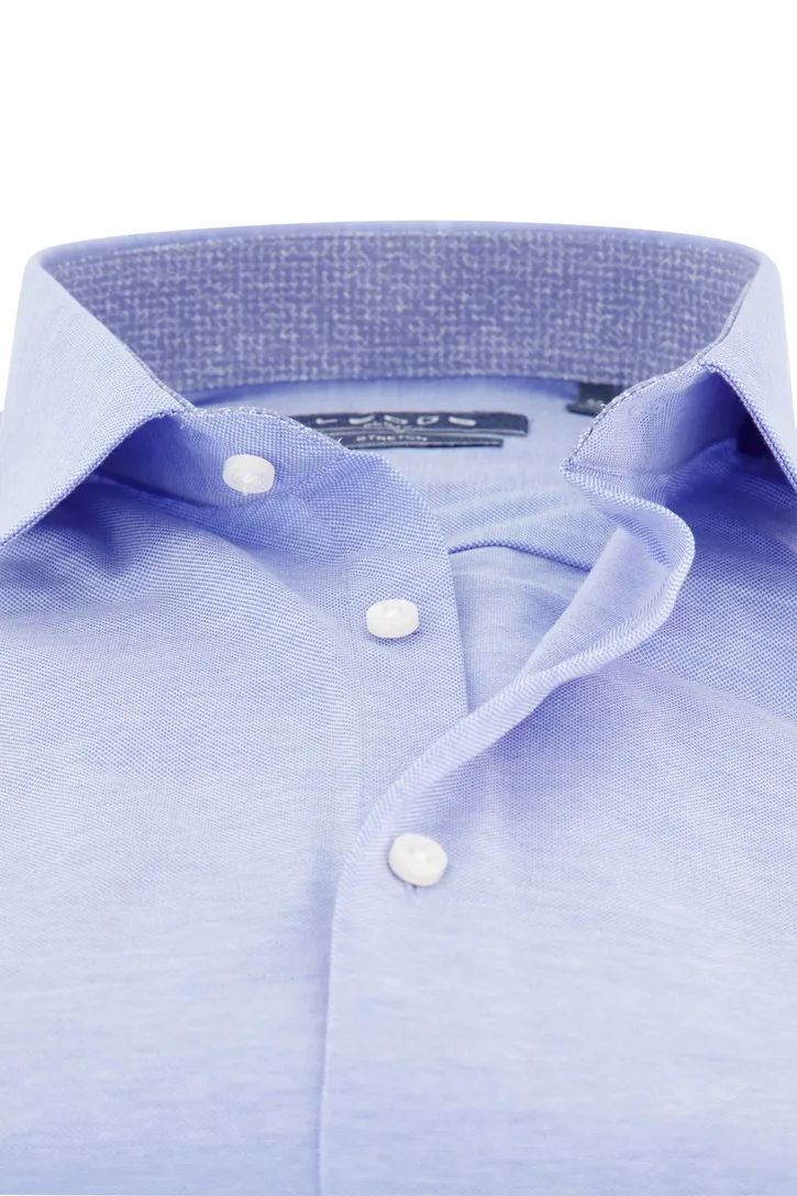 Slim fit Ledub stretch katoen overhemd lichtblauw
