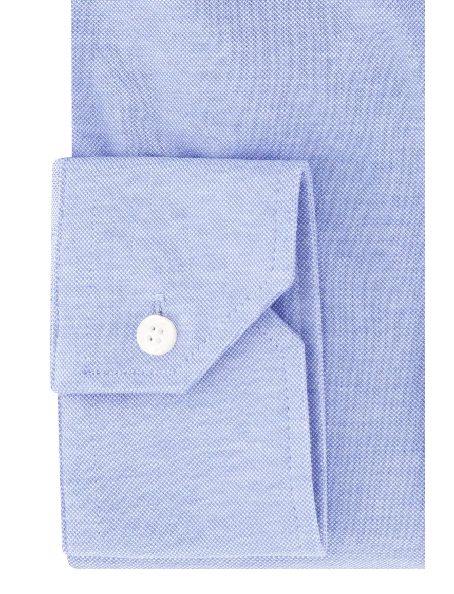 Slim fit Ledub overhemd lichtblauw stretch katoen