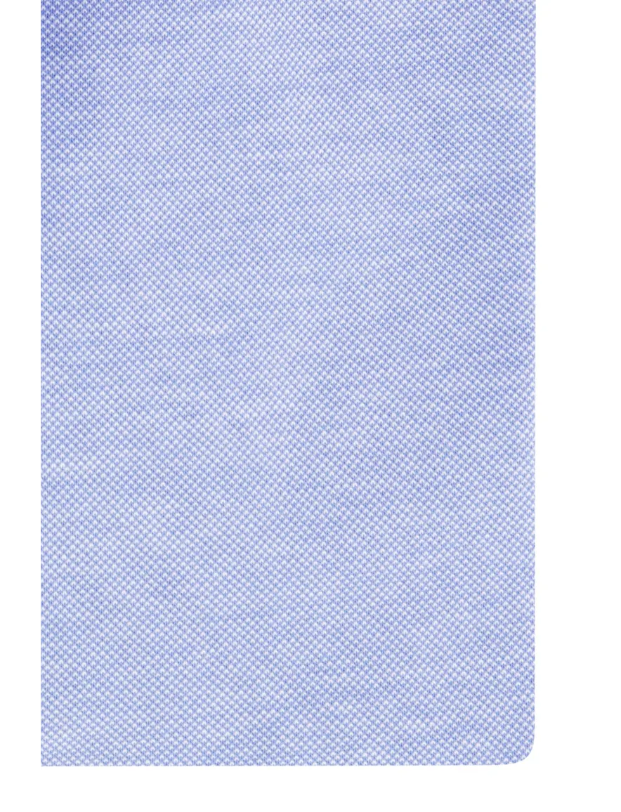 Slim fit Ledub overhemd lichtblauw stretch katoen