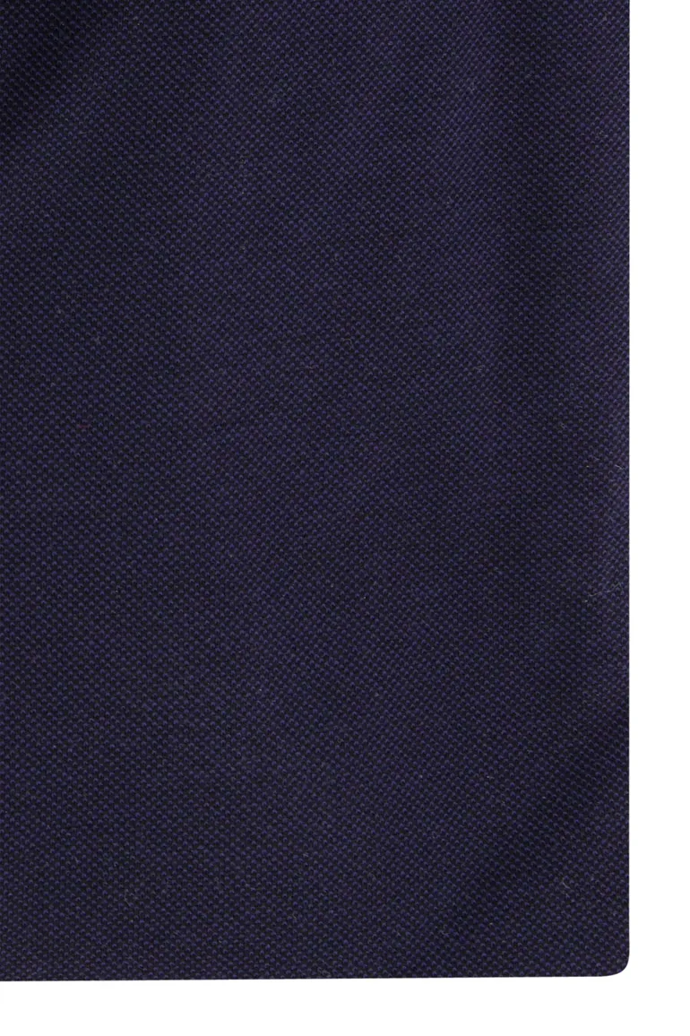 Donkerblauw effen Ledub overhemd stretch
