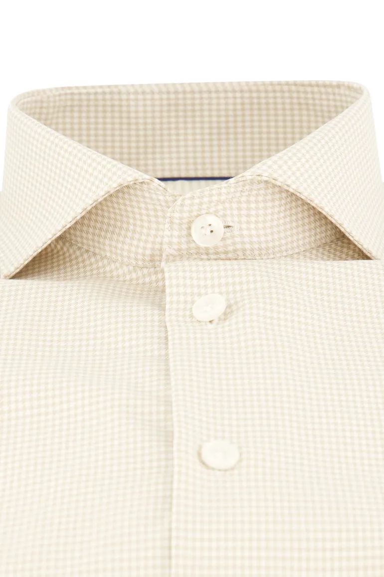 Slim fit overhemd geruit John Miller katoen beige
