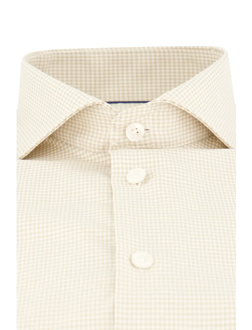 Slim fit overhemd geruit John Miller katoen creme