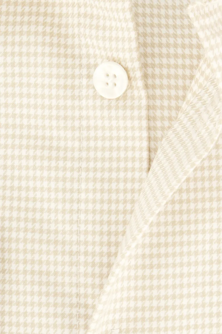 Slim fit overhemd geruit John Miller katoen beige