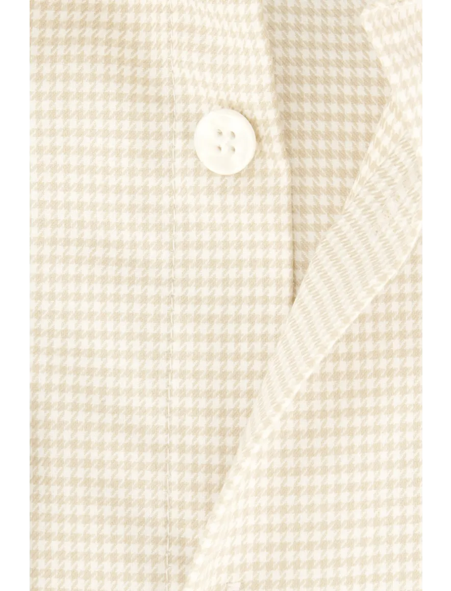 Slim fit overhemd geruit John Miller katoen creme